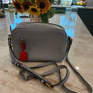 JCrew Gray Leather Crossbody Bag
